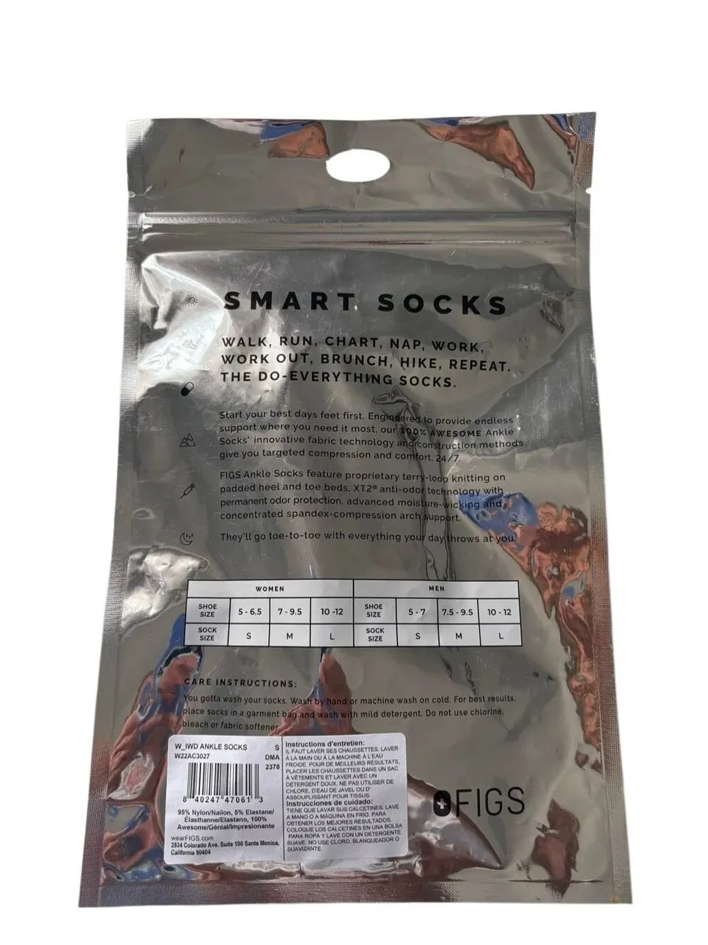 NWT Figs mauve pink ankle socks with female symbol
